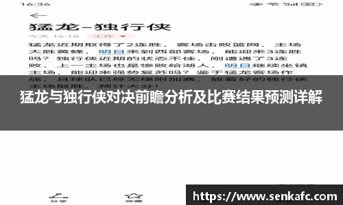 猛龙与独行侠对决前瞻分析及比赛结果预测详解